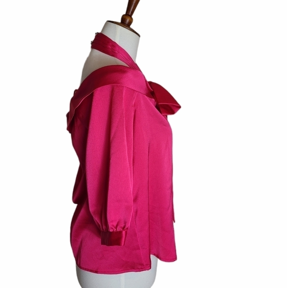 Cece Bow Off Shoulder Top‎ Hot Pink Blouse XSmall NWT - Picture 5 of 9